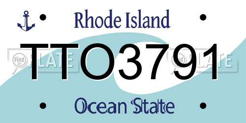 TTO3791 Rhode Island License Plate