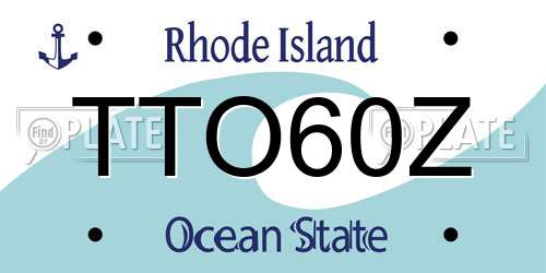 TTO60Z Rhode Island License Plate