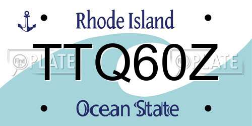 TTQ60Z Rhode Island License Plate
