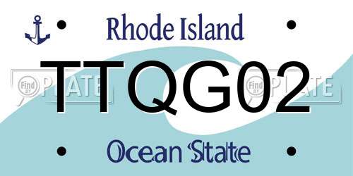 TTQG02 Rhode Island License Plate