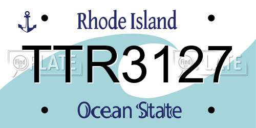 TTR3127 Rhode Island License Plate