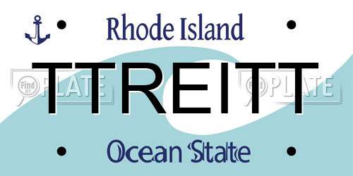 TTREITT Rhode Island License Plate