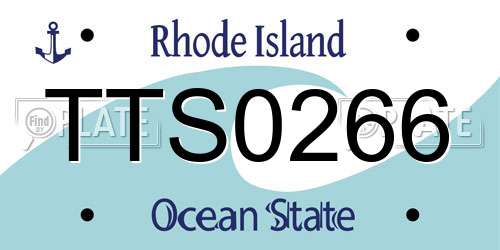 TTS0266 Rhode Island License Plate