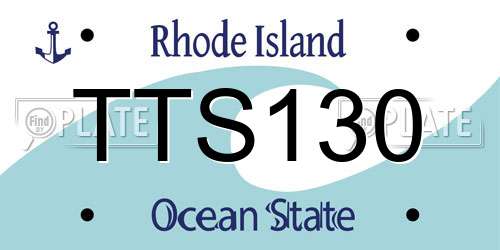 TTS130 Rhode Island License Plate