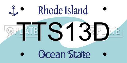 TTS13D Rhode Island License Plate