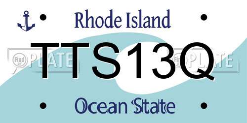 TTS13Q Rhode Island License Plate