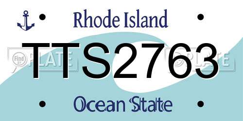 TTS2763 Rhode Island License Plate