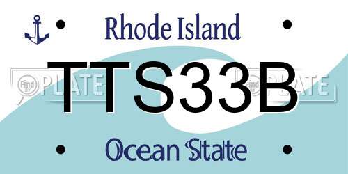 TTS33B Rhode Island License Plate