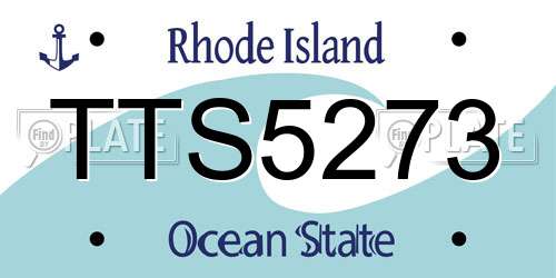 TTS5273 Rhode Island License Plate