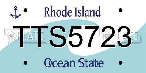 TTS5723 Rhode Island License Plate