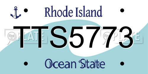 TTS5773 Rhode Island License Plate
