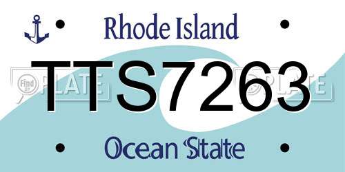 TTS7263 Rhode Island License Plate