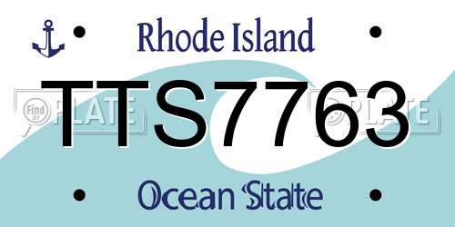 TTS7763 Rhode Island License Plate