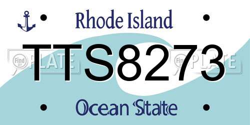 TTS8273 Rhode Island License Plate