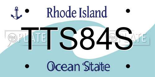 TTS84S Rhode Island License Plate