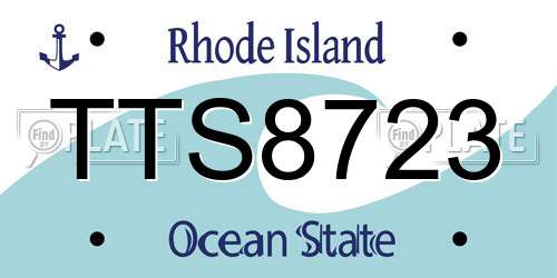 TTS8723 Rhode Island License Plate