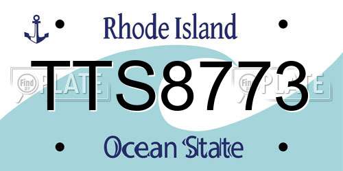 TTS8773 Rhode Island License Plate