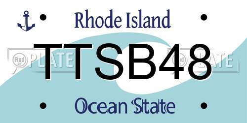 TTSB48 Rhode Island License Plate