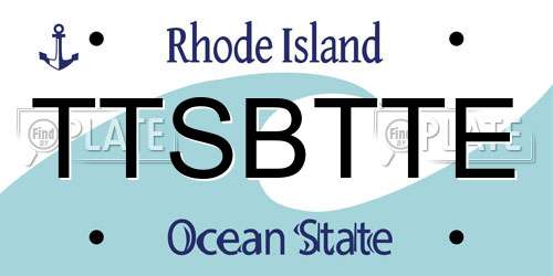 TTSBTTE Rhode Island License Plate