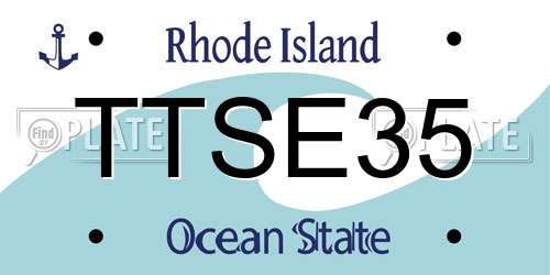 TTSE35 Rhode Island License Plate
