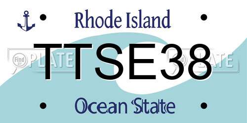 TTSE38 Rhode Island License Plate