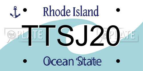 TTSJ20 Rhode Island License Plate