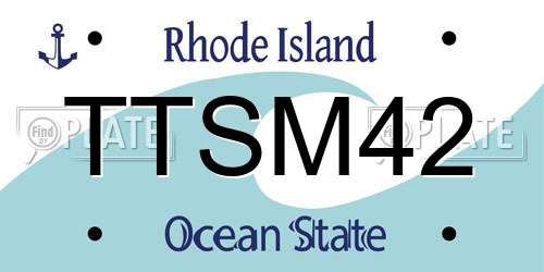 TTSM42 Rhode Island License Plate