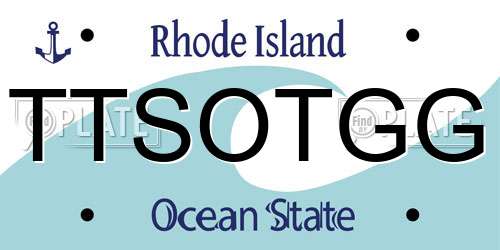 TTSOTGG Rhode Island License Plate