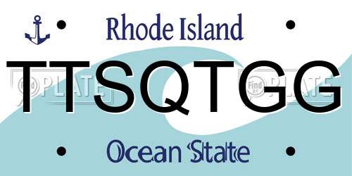 TTSQTGG Rhode Island License Plate