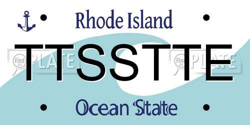 TTSSTTE Rhode Island License Plate