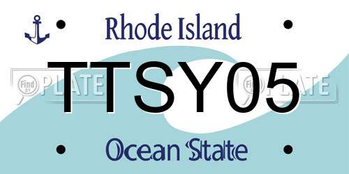 TTSY05 Rhode Island License Plate