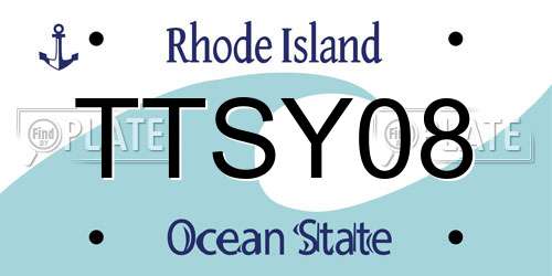 TTSY08 Rhode Island License Plate
