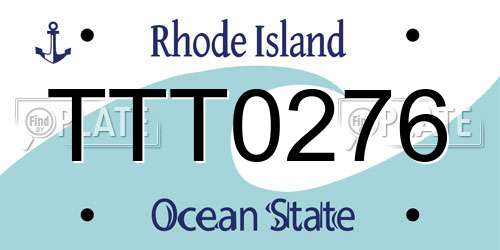 TTT0276 Rhode Island License Plate