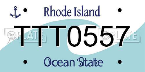 TTT0557 Rhode Island License Plate