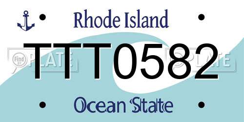 TTT0582 Rhode Island License Plate