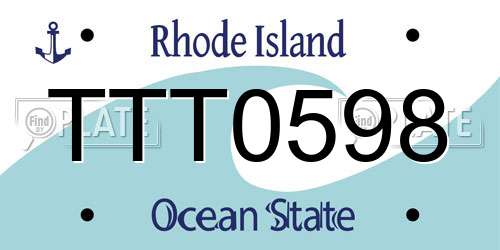 TTT0598 Rhode Island License Plate
