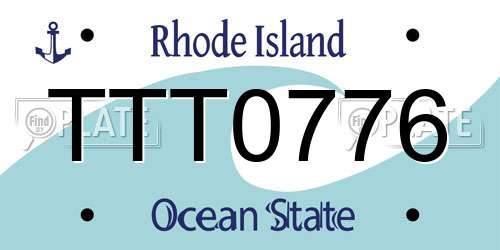 TTT0776 Rhode Island License Plate