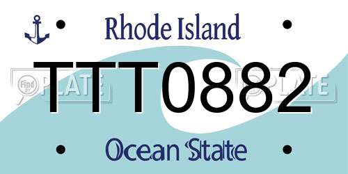 TTT0882 Rhode Island License Plate