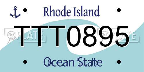 TTT0895 Rhode Island License Plate