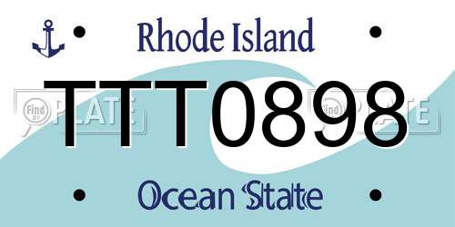 TTT0898 Rhode Island License Plate