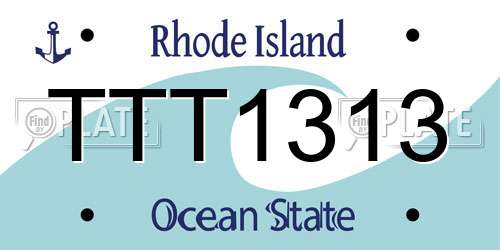 TTT1313 Rhode Island License Plate