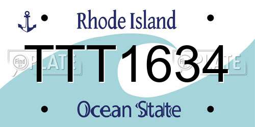 TTT1634 Rhode Island License Plate