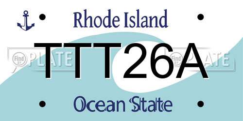TTT26A Rhode Island License Plate