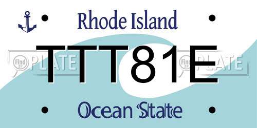 TTT81E Rhode Island License Plate