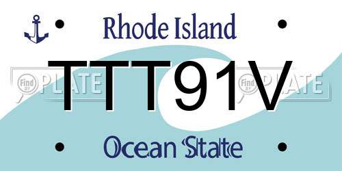 TTT91V Rhode Island License Plate