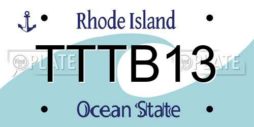 TTTB13 Rhode Island License Plate