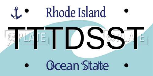 TTTDSST Rhode Island License Plate