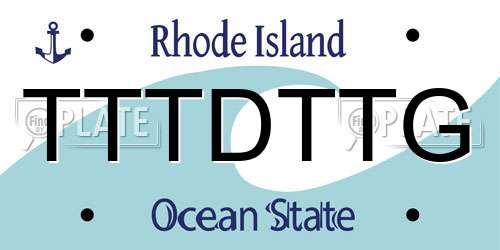 TTTDTTG Rhode Island License Plate