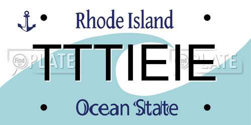 TTTIEIE Rhode Island License Plate