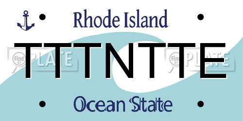 TTTNTTE Rhode Island License Plate